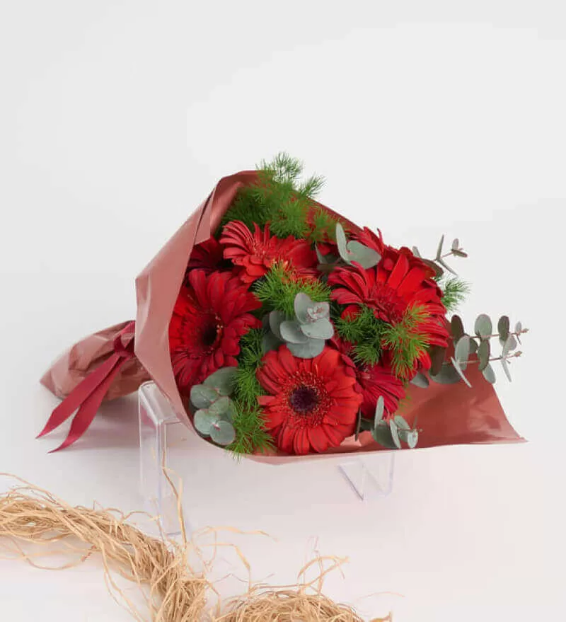 Kırmızı Gerbera Çiçek Buketi